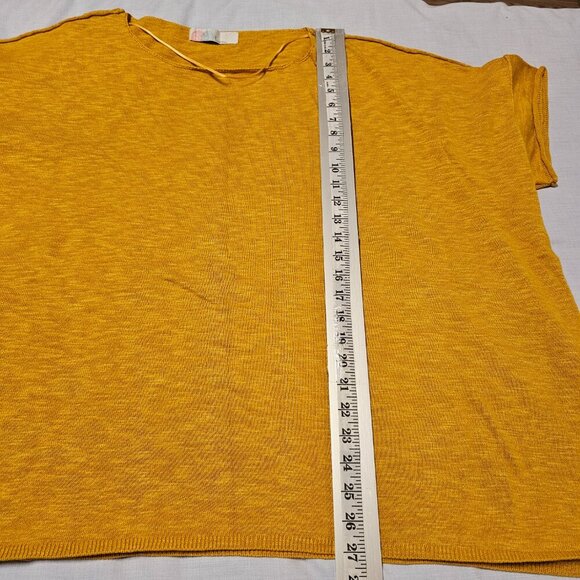 FP BEACH Winnie Oversized Sweater Tee Size L Mustard Cotton - Picture 12 of 15